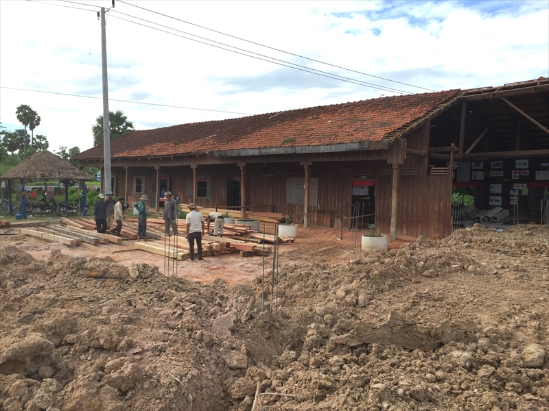 資材の並べと地盤